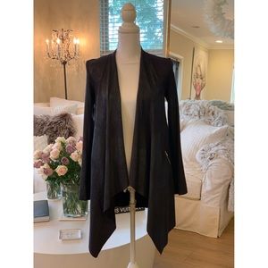 Zara Faux Suede Drape Jacket New With Tags